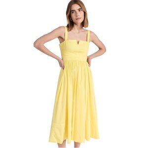 Cinq A Sept Cornelia Yellow Sleeveless Midi Dress Size 6 Strappy A-Line NWT